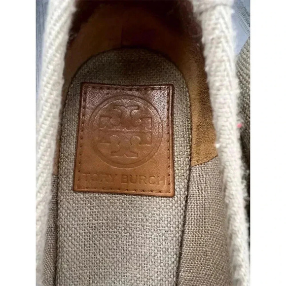 Tory Burch Women's Peep-Toe Espadrille Wedge Sandals Size 7 Tan Brown - Picture 8 of 10